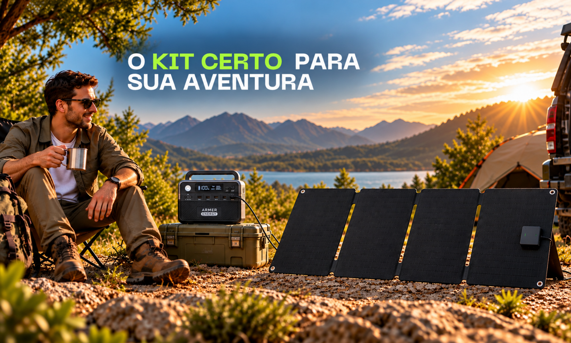 Kit Armer Energy: Gerador GEN300 300W + Painel Solar FSP40W 40W